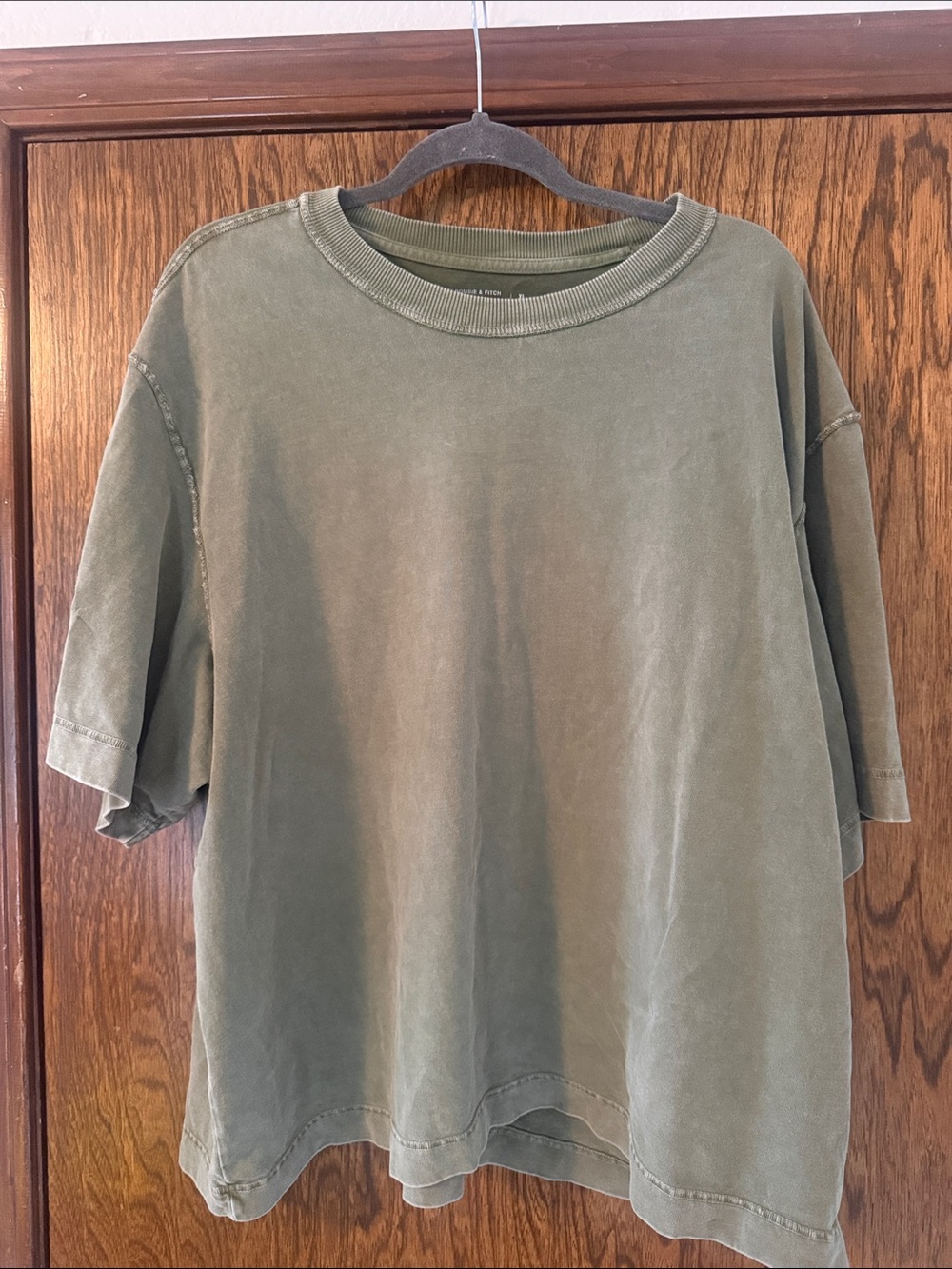 Men’s Abercrombie & Fitch Washed Olive Short-Sleeve Crew